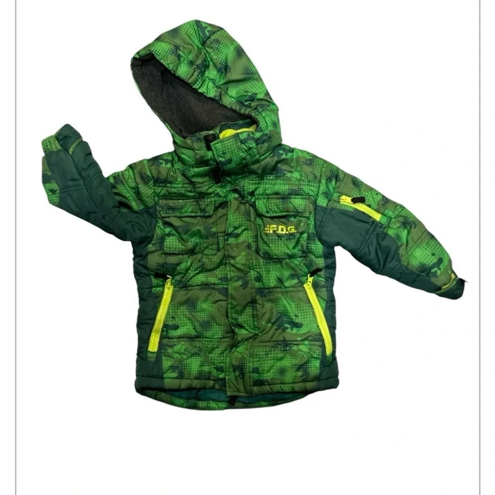 LONDON‎ FOG Green Camouflage Hooded Jacket